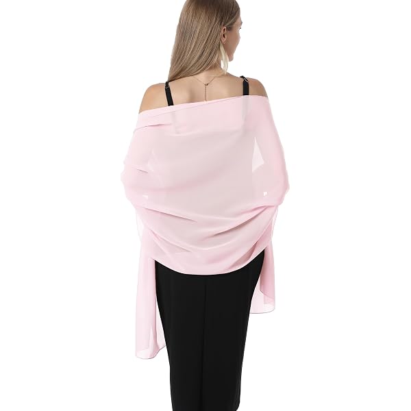Vickorpen Shawls and Wraps Soft Chiffon Scarve Scarf For Evening Party  Dresses Wedding Stole(Baby Pink,one size) at Amazon Women's Clothing store