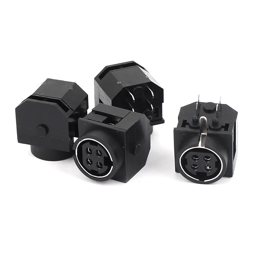 Sourcingmap 4 Pcs MPC-4 PCB Mount Female 4 Pin DIN Sockets Connectors Adapter