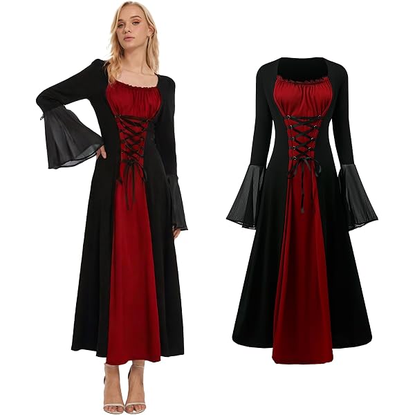 Amazon.com: Women's Medieval Gothic Witch Vampire Dress Renaissance Dress  Fancy Dress Costume Cosplay Gown Party Dresses Medieval Renaissance Dress  Women Medieval Costume Women Plus Black Small : Clothing, Shoes & Jewelry