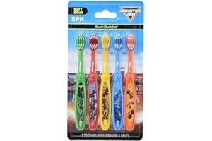 Brush Buddies Monster Truck Kids Toothbrushes, Manual Toothbrushes for Kids, Toothbrush for Toddlers 2-4 Years, Childrens Too