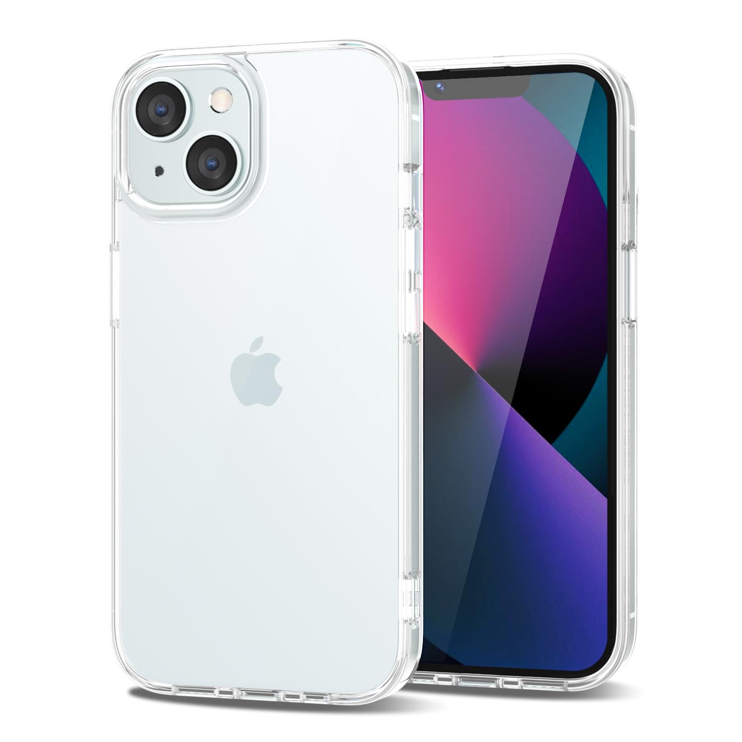 Photo 1 of LoeoeL for iPhone 13 Mini Case Clear, Transparent Hybrid 13 Mini Phone Case [Hard Plastic & Soft Silicone Bumper] Acrylic Non Yellowing Thin Slim Protective Cover for Women, Crystal Clear
