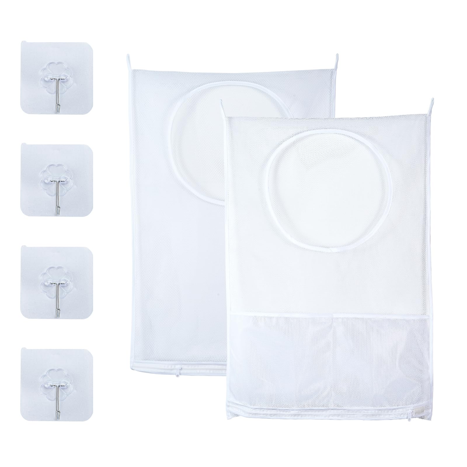 2 Pack Hanging Laundry Hamper Bag, 30 x 20 Inch Hanging Hampers for Laundry, Wall Mounted Laundry Basket for Dirty Clothes Organization and Storage (2)