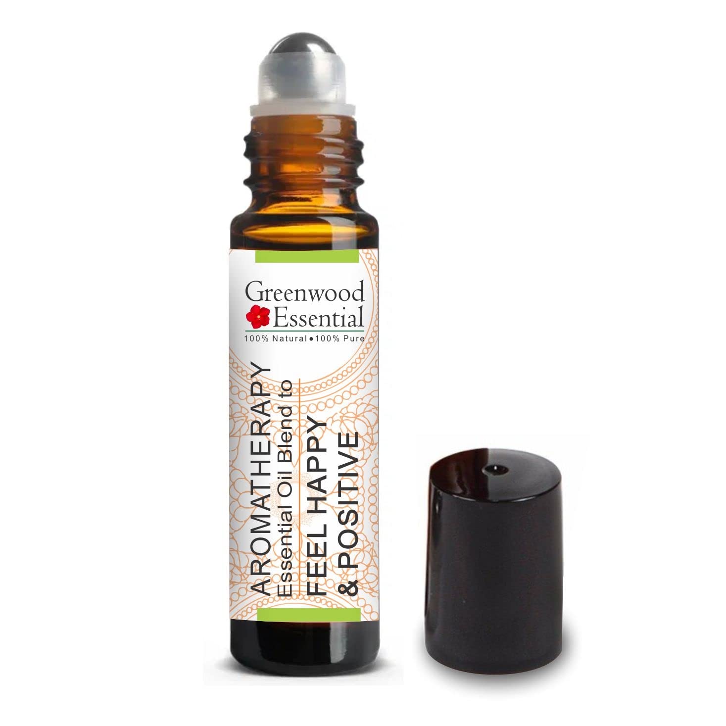 Greenwood Essential Feel Happy & Positive - Aromatherapy Essential Oil Blend of Grapefruit, Lemongrass, Fennel Seed, Frankincense, Geranium & Mandarin Essential Oils 10ml (0.33oz)