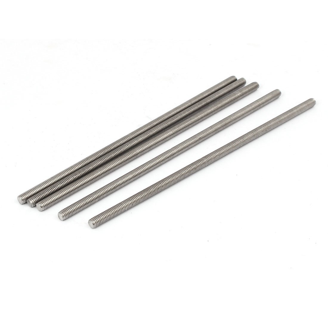 Sourcingmap M5 x 150mm 304 Stainless Steel Fully Threaded Rod Bar Studs Hardware 5 Pcs