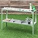 Giantex Galvanized Steel Workbench Worktable Workstation Prepare Work Potting Table Two Tier Storage Shelf