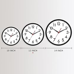 AKCISOT 12 Inch Wall Clock Silent Non-Ticking