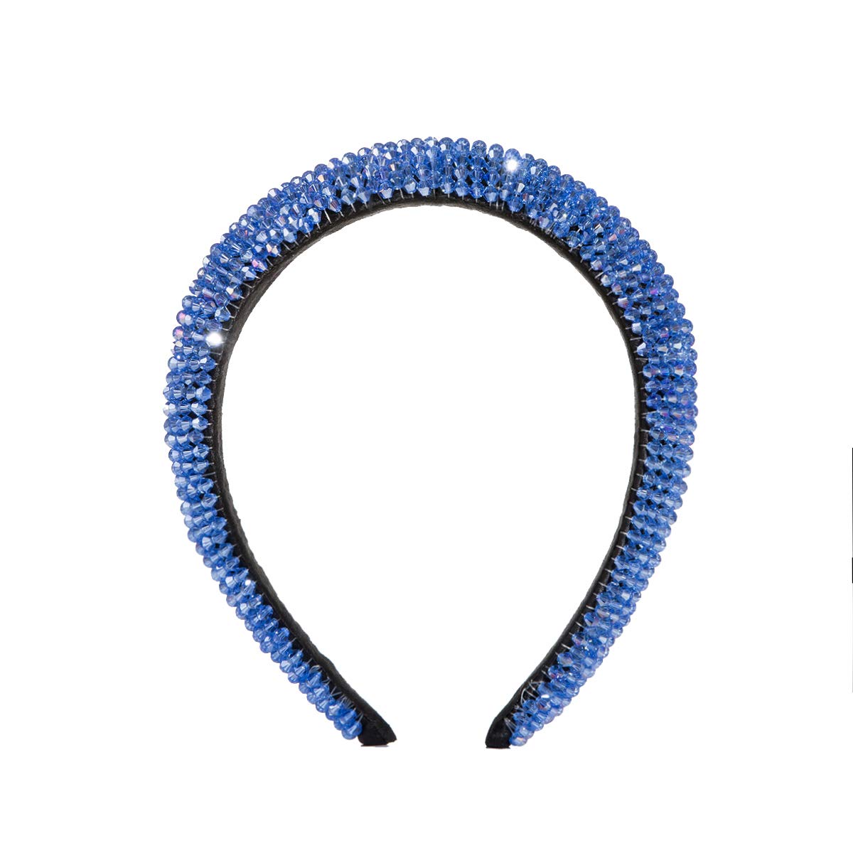 Beaded Padded Headband Glass Crystal Embellished Headband Hairband Hair Hoop Goth Wedding Headpiece Fashion Hair Accessory : Beauty