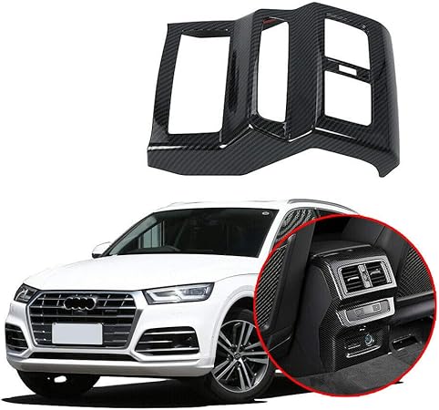 Amazon Carig 18 アウディ Q5 Fy エアーベント カバー 後部座席 カーボン調 エアコンパネル ドリンクホルダー カバー アウトレット 車用内装 インテリアパーツ カスタム 高級感 インテリアパネル 車 バイク