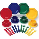 Learning Resources Pretend &amp; Play&nbsp;Dish Set | Toy Kitchen Accessories, Plastic Dishes for Kids, Toy Plates and Utensils, Pretend Play Food Toys, 24 Piece Set, Ages 3+