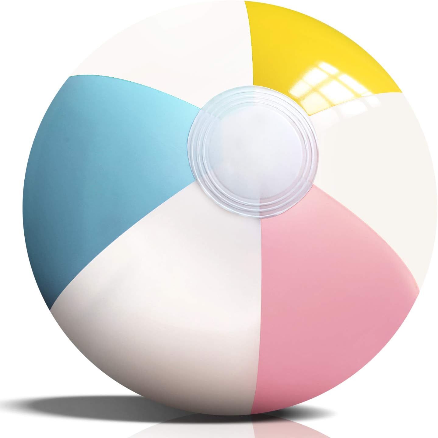 Novelty Place Inflatable Beach Balls - 12 Pack, 16" Diameter, White Panels Alternate with Macaron Colors, Leak-Proof PVC - Summer Beach Pool Party Supplies, Fun Floating Toys for Teenagers, Adults: Sports & Outdoors