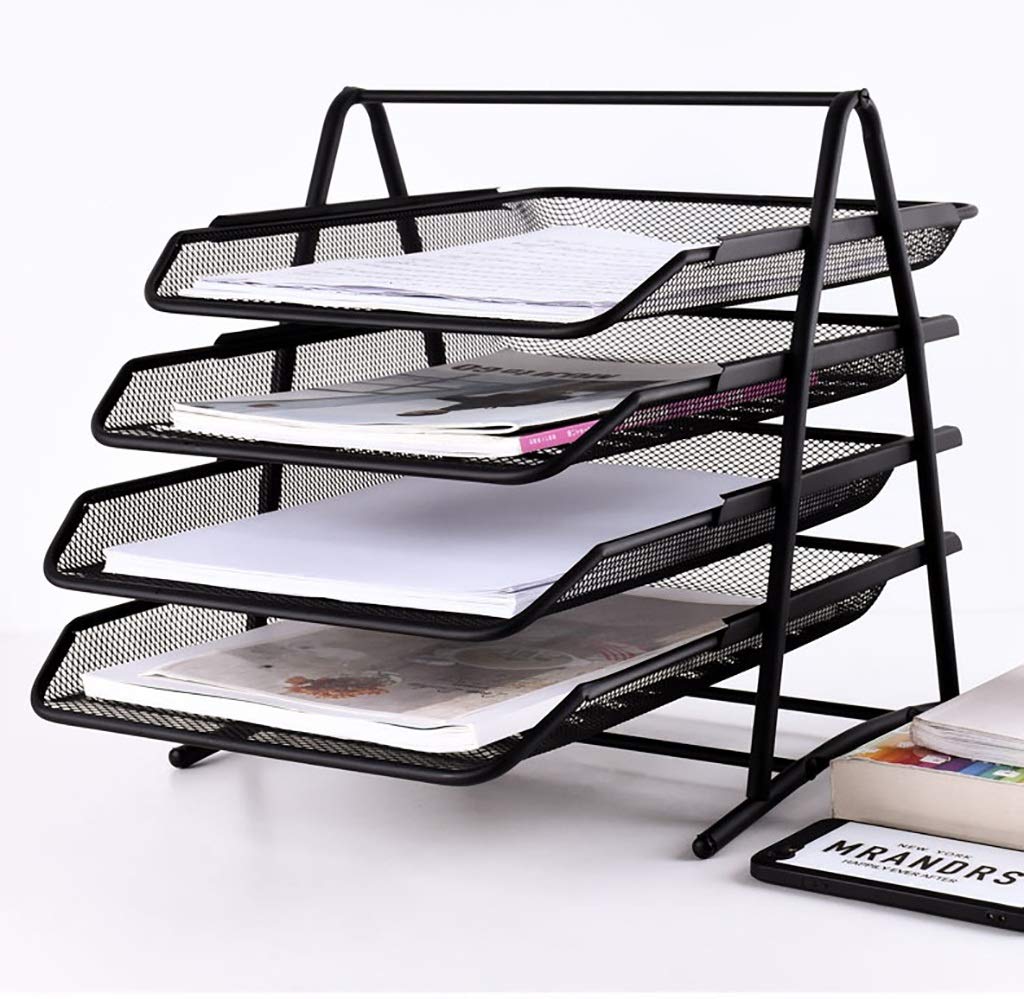 YWWJJ Letter Trays & Stacking Supports File Rack Grid Letter File Tray Stackable A4 Desk Neat Paper 