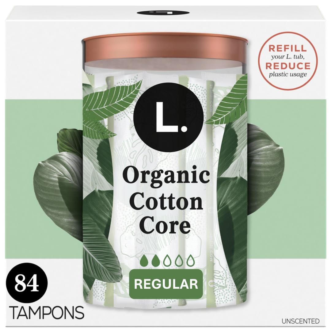 Photo 1 of ***FACTORY SEALED***L. Cotton Tampons Regular Absorbency, Contains an Organic Cotton Core, Made Without Synthetic Pesticides, or Fragrances 84 Count (2 Packs of 42)