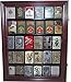 30 Lighters Display Case Wall Cabinet Compatible with Zippo Lighters Military Sport Collectible Match Book Mahogany Finish
