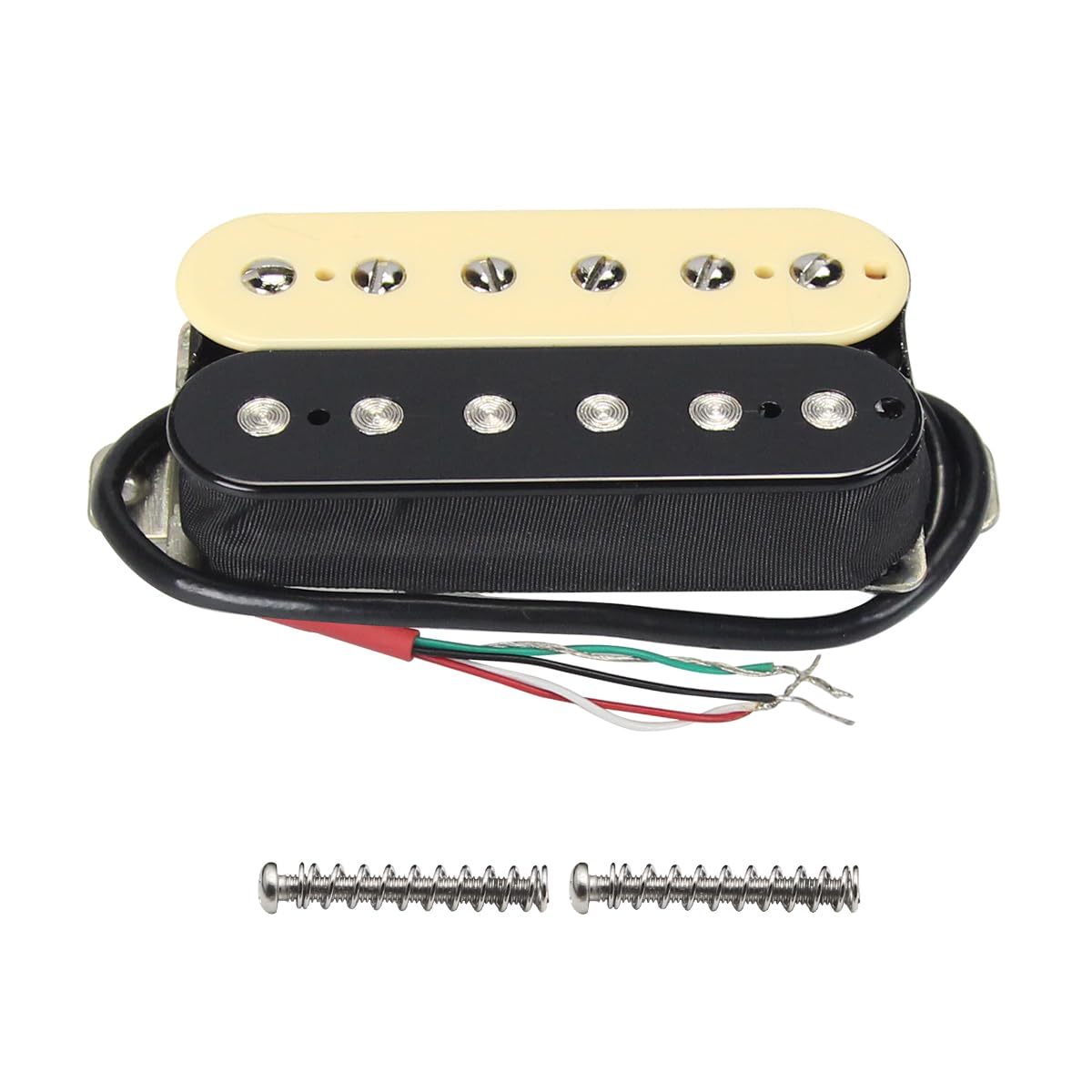 FLEOR Alnico 2 Humbucker Pickup 7-8K Electric Guitar Pickup Neck Humbucker, Cream+Black
