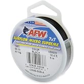 AFW Surflon Micro Supreme Nylon Coated 7x7 Fishing Wire Leader,13lb- 90lb | Stainless Steel, Knottable Wire Leaders for Fishing Saltwater, Fly Fishing, 13lb-90lb, Bright, Black &amp; Camo Colors-49 Strands