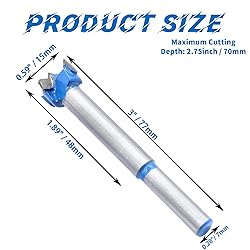 Cionyce 1 Pack Forstner Drill Bits 19/32 Inch