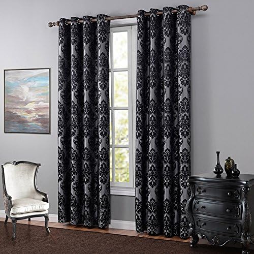 JackLook Printed Blackout Room Darkening Grommet Decorative Curtains 2 Panels 55"102"