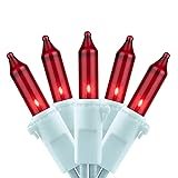 YULETIME 200 Red Christmas Lights, Pack of 2 Sets