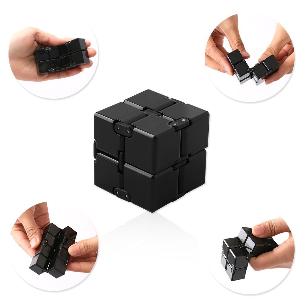 Cube Infini - En plastique ABS de couleur noir - De bonne qualité maniable et résistant - Jouet - Anti Stress - Décoration - Marque Française \