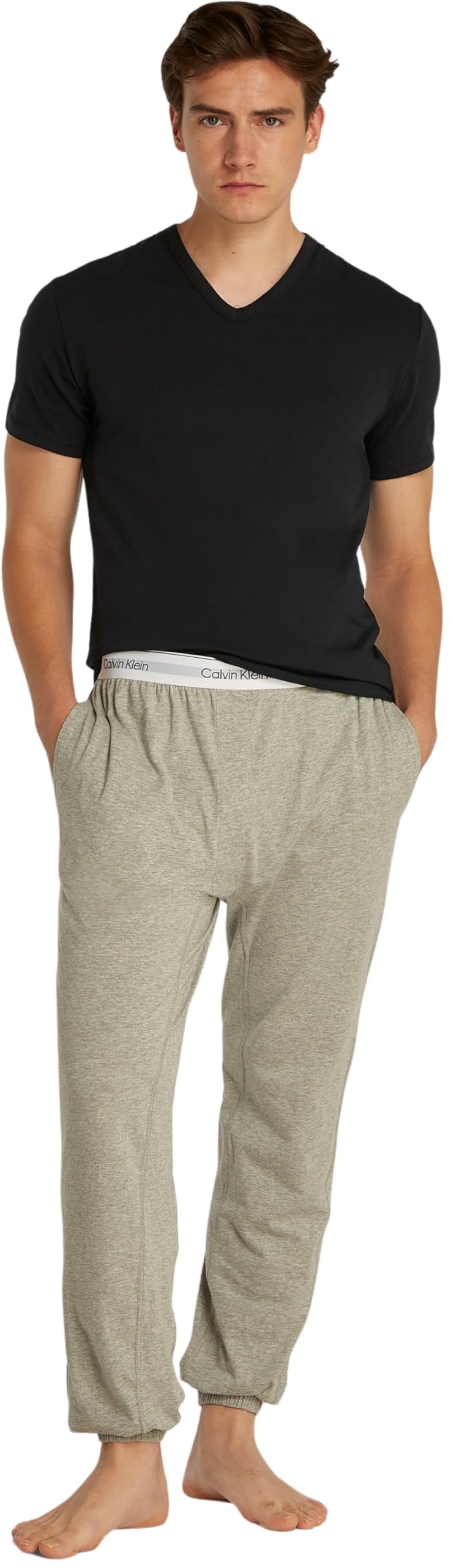 Calvin Klein Herren 3er Pack T-Shirts Kurzarm mit V-Ausschnitt, Schwarz (Black, Black, Black), S 3