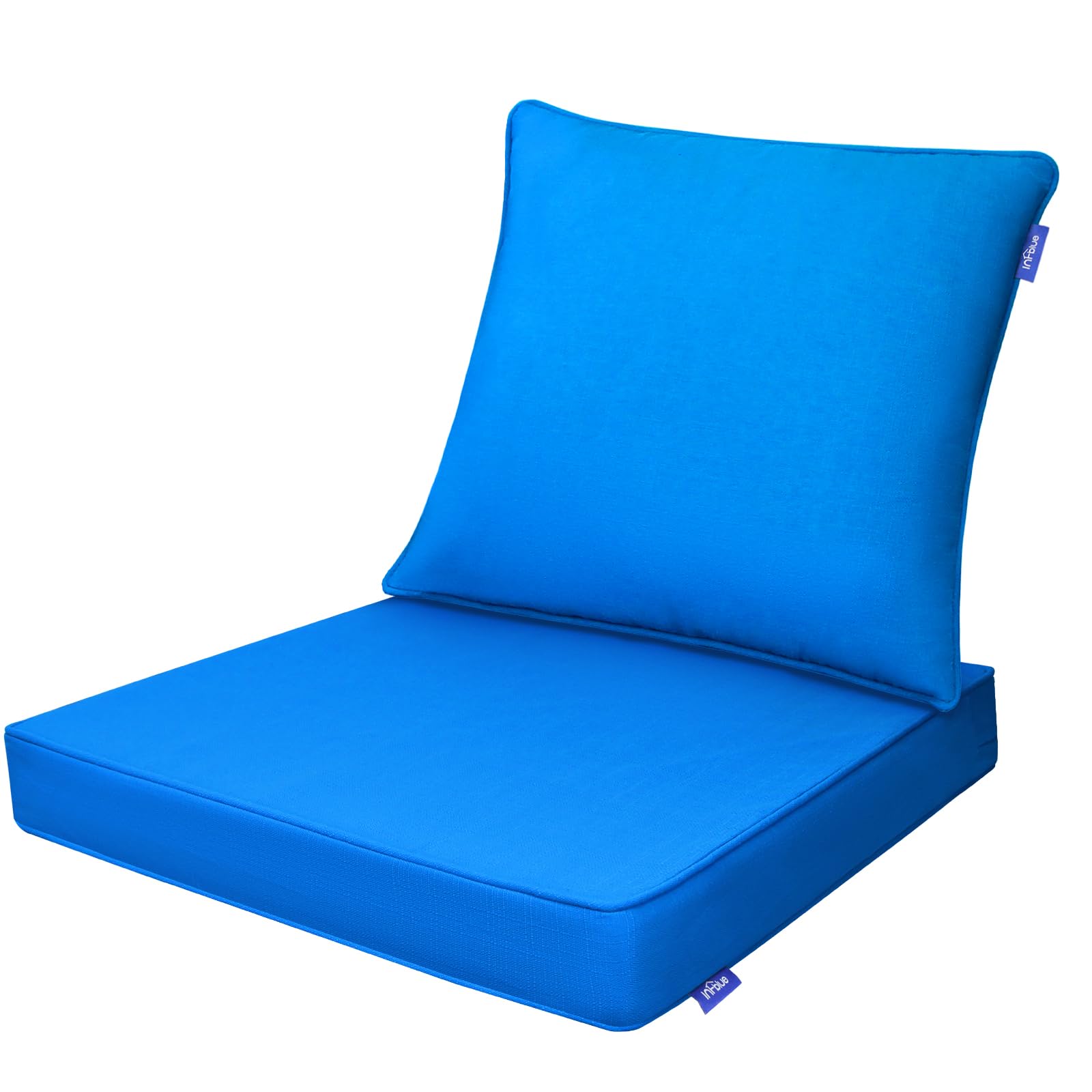 Photo 1 of INFBLUE Deep Seat Cushions, Outdoor Cushions, Patio Furniture Cushions, Deep Seat & Back Cushion Patio Cushions with Rmoveable Cover for Backyard Couch Sofa Fade Resistant (19x19x3 in, Solid Sky Blue)