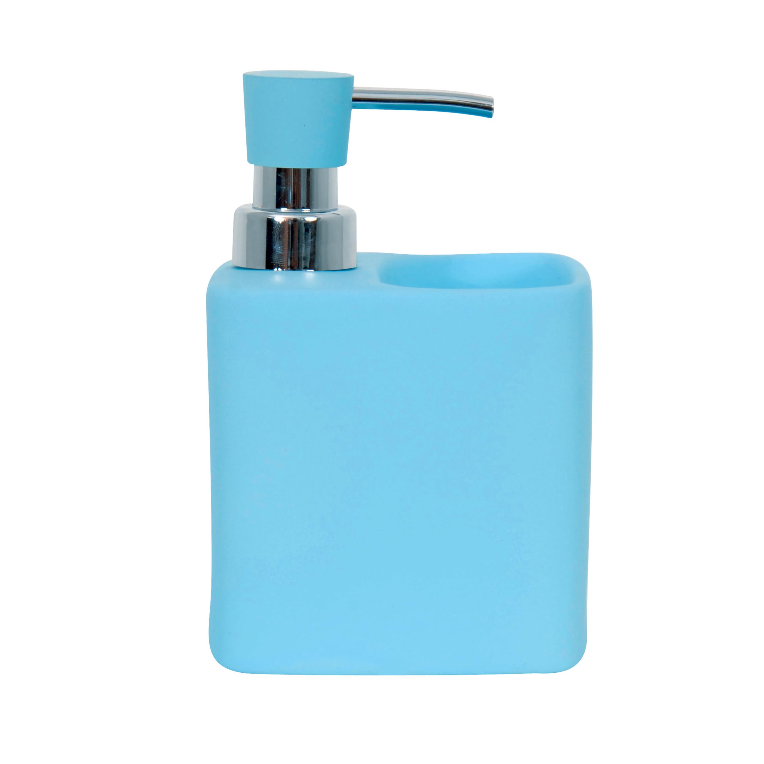 MSV "Malaga Soap Dispenser With Sponge Holder, Light Blue