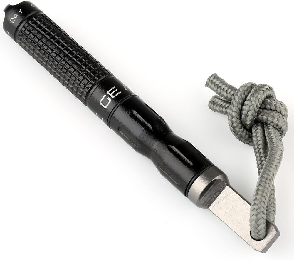 Black EDC Alloy Fire starter Waterproof Magnesium flint stone CNC gear pocket outdoor