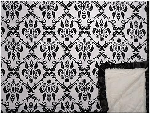 Minky Couture Printed Premium Blanket - Soft, Warm, Cozy, Comfortable, Perfect Gift! (Monster, Paris B/W)