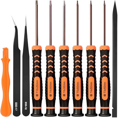 Teckman Lot De Tournevis Torx 10 En 1 Avec Embout Torx T3 T4 T5 T6 T8