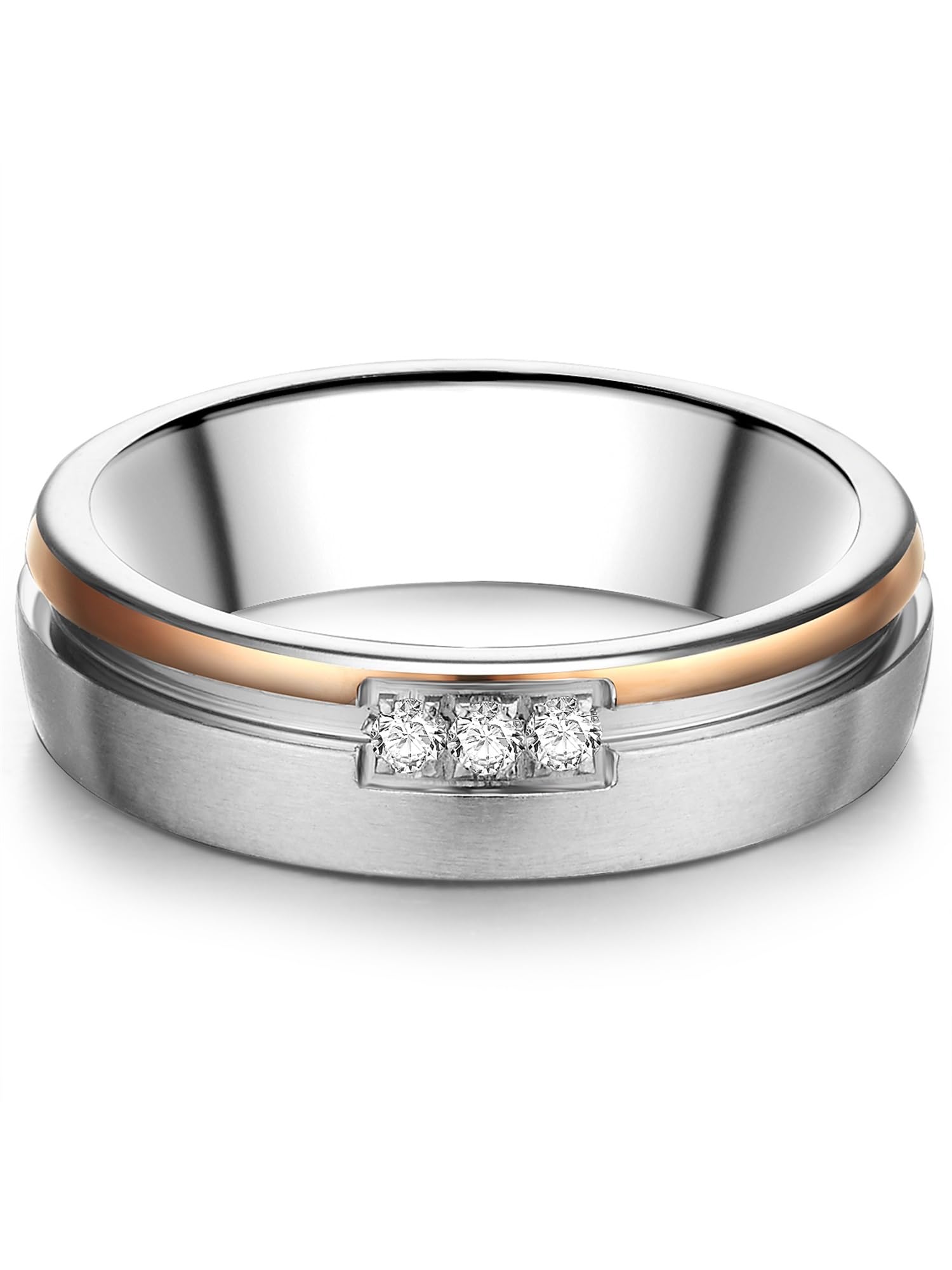 Trilani Female Stainless steel Zirconia (CZ) Band Ring
