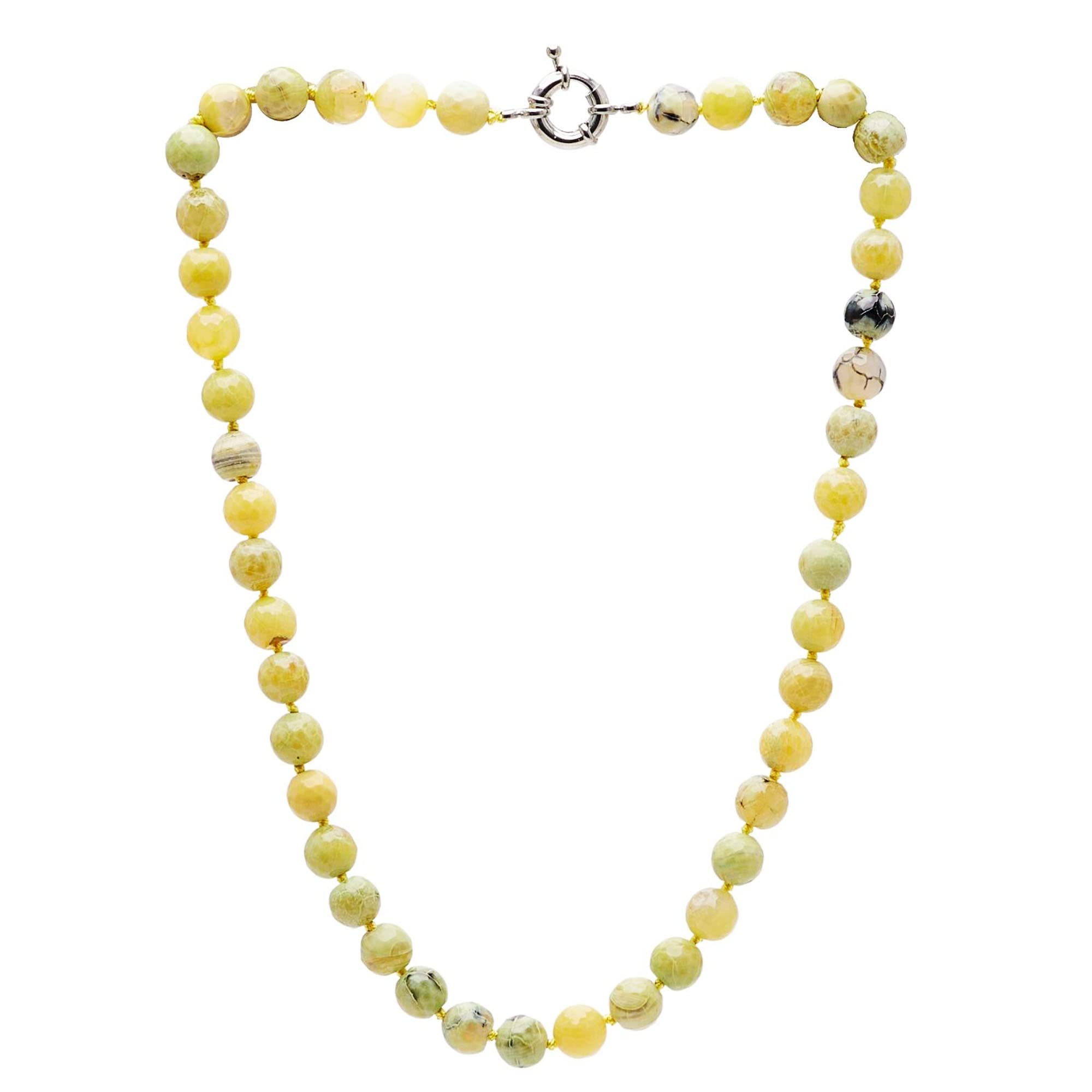 Treasure Bay Handmade 10mm Natural Gemstone Necklace For Women and Girls (Green)