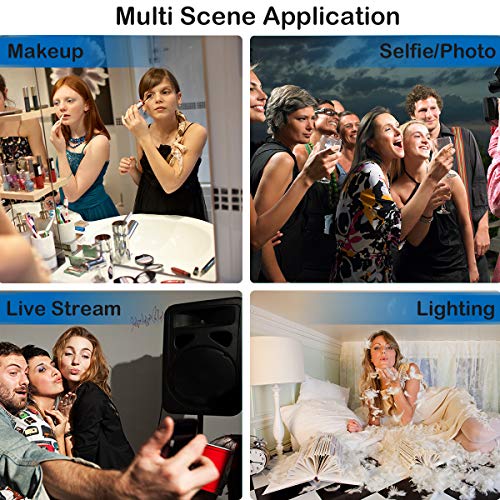 Ring Light with Stand Selfie LED Ring Light for iPhone Desktop and Floor-Standing Portable Dimmable 11.4\'\' Light Ring with Phone Holder, for Live Streaming YouTube Makeup TikTok