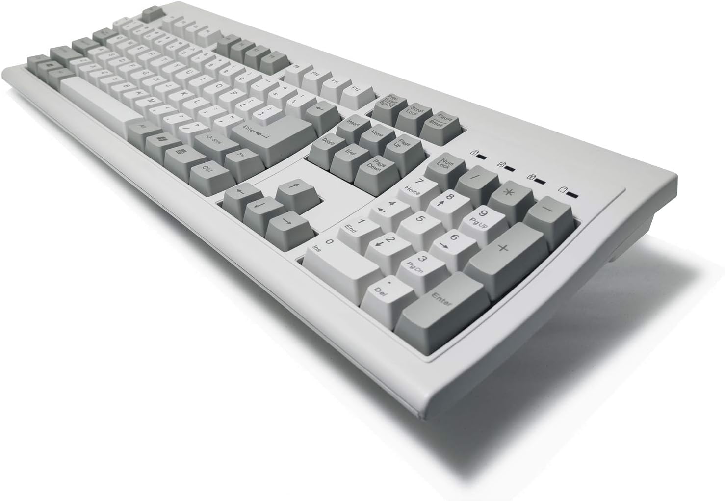 ELSRA Classic USB Keyboard with 24 Anti-ghosting Keys KB-6868 from Taiwan, Full Size Grey/Light Grey