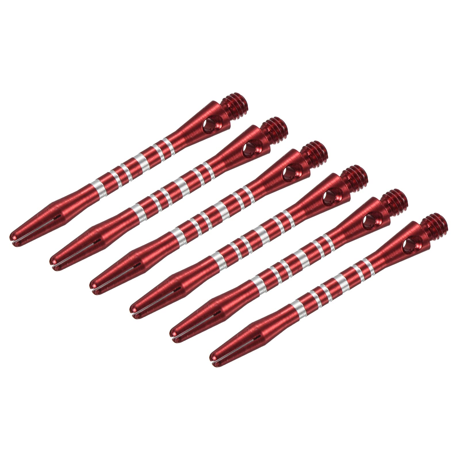 PATIKIL 45mm Aluminum Dart Shafts, Medium 2BA Thread Dart Stems Dart Accessories Throwing Fitting for Steel Tip - 6 Pack (Silver Tone, Red)