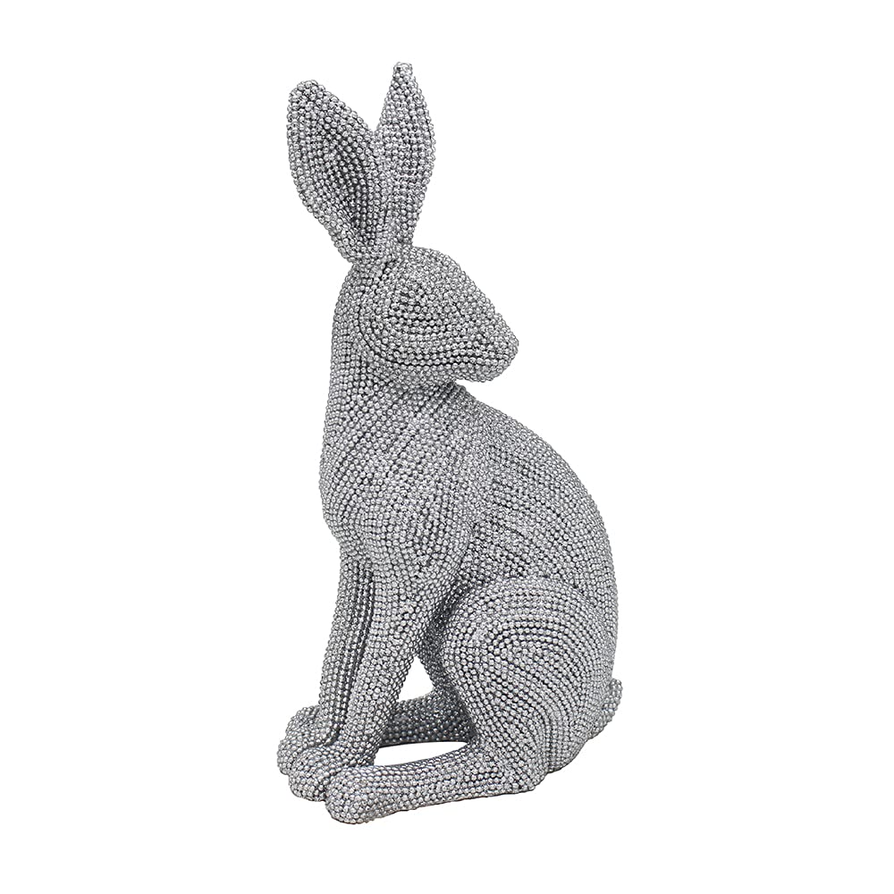 Silver Art Sparkly Sitting Hare Ornament