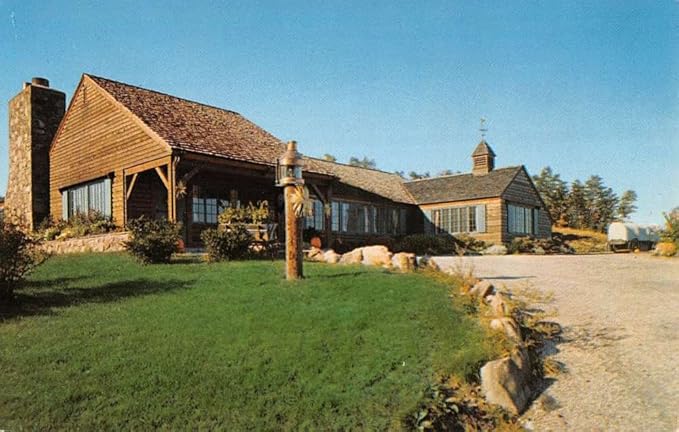 Holyoke Massachusetts Log Cabin Street View Vintage Postcard