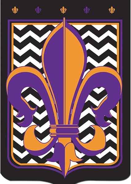 naranja y morado con flor de lis