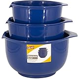 Glad Mixing Bowls with Pour Spout, Set of 3 | Nesting Design Saves Space | Non-Slip, BPA Free, Dishwasher Safe | Kitchen Cook