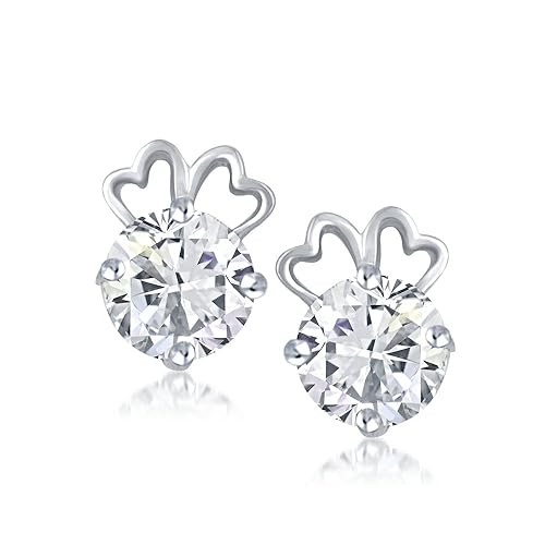 VK Jewels Efflorescent Rhodium Plated Solitaire Earrings - ER1026R [VKER1026R]