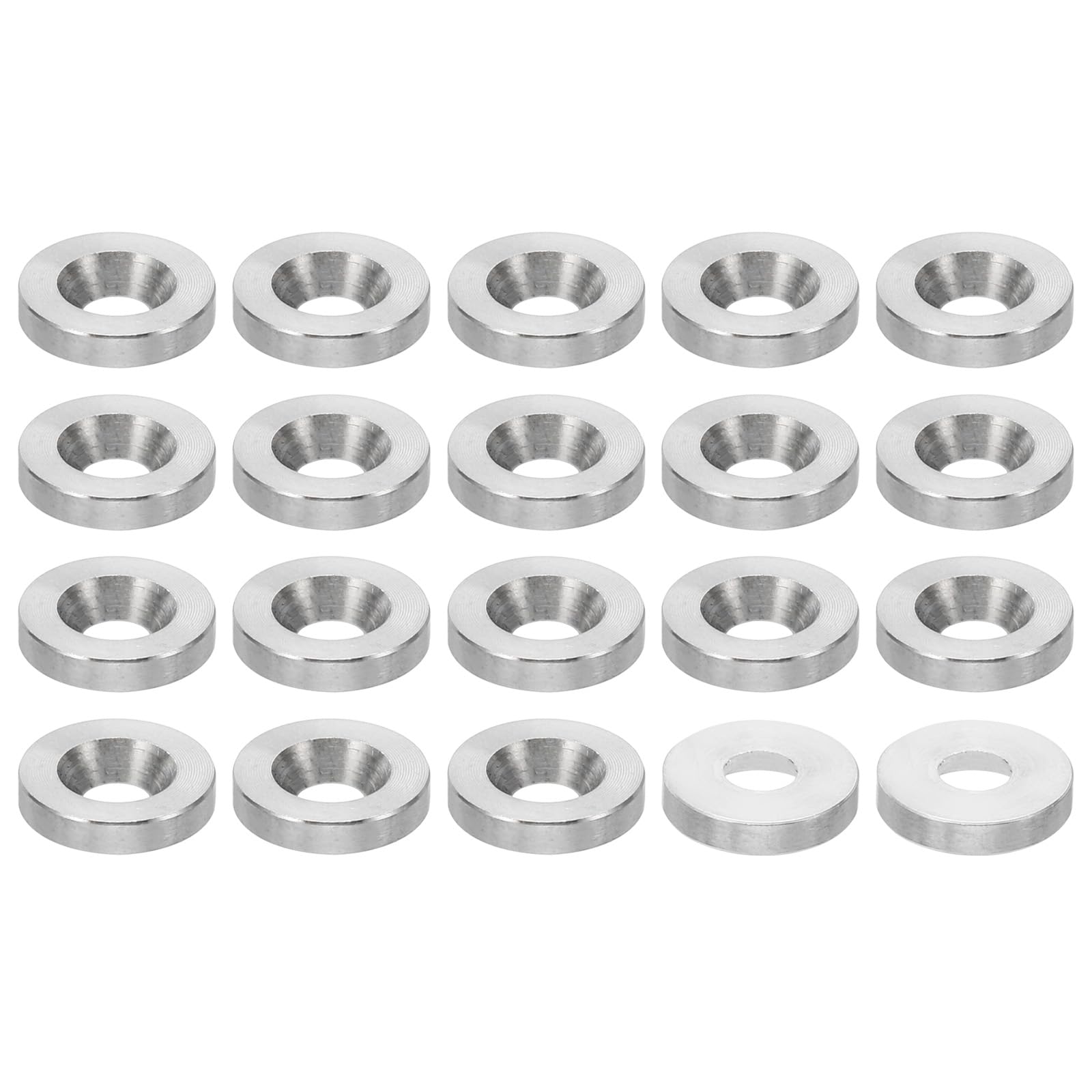 PATIKIL M3 Finish Countersunk Washer, 20pcs 10mm Dia. 2mm Tall Solid 304 Stainless Steel CNC Finish Cup Washer Flat Screw Head Gasket for Construction — image 1