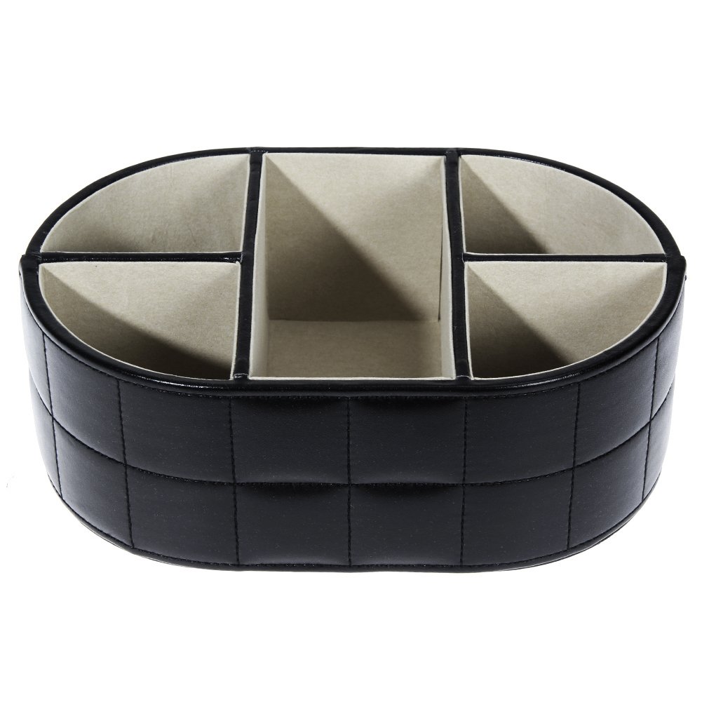 Caja de almacenamiento de cuero sintético para mando a distancia negro