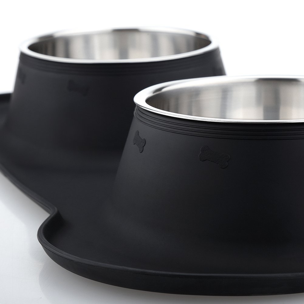 מוצרים לחיית מחמד URPOWER Dog Bowls Stainless Steel Dog Bowl with No Spill NonSkid Silicone