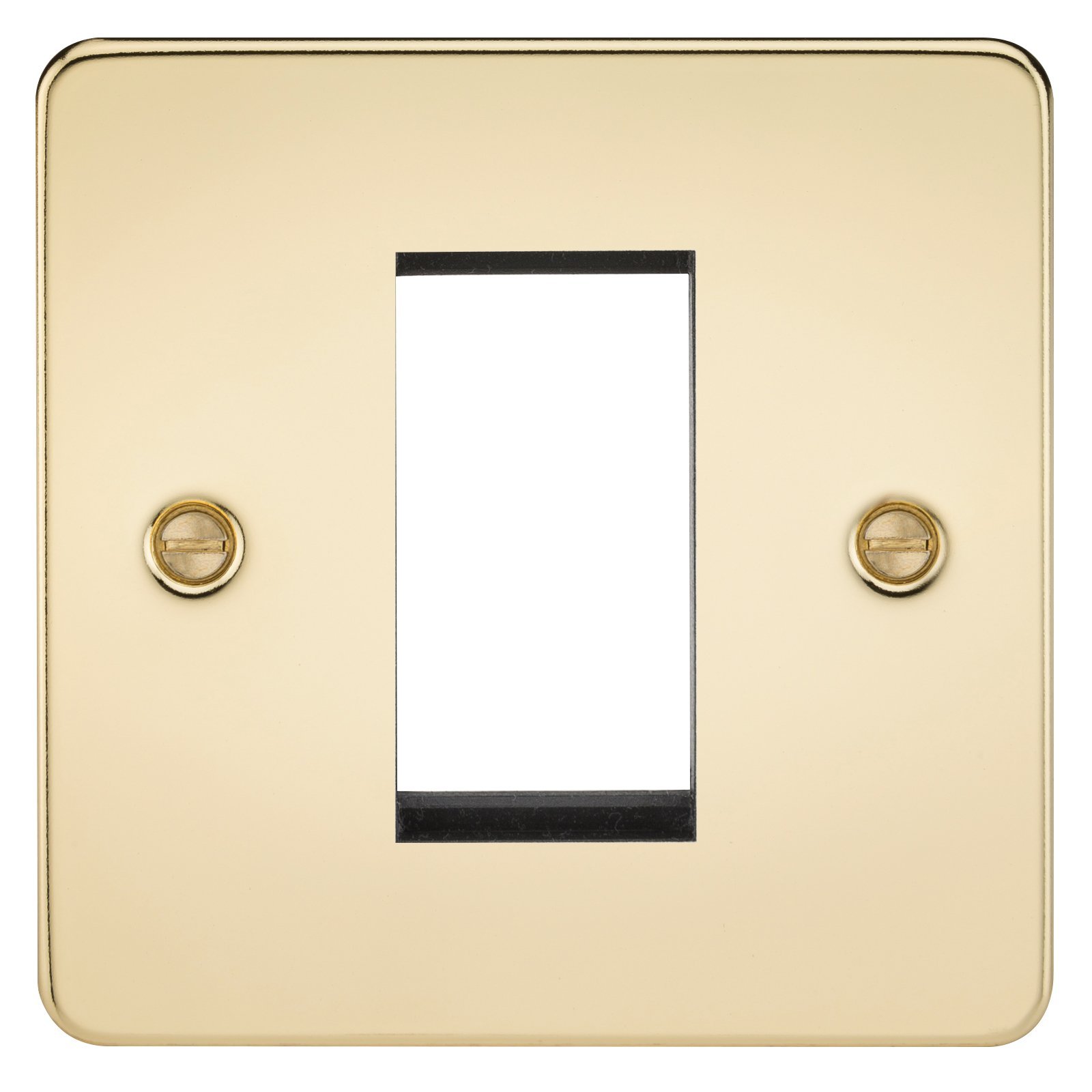 Knightsbridge FP1GPB Flat Plate Modular Faceplate, Polished Brass, 1G