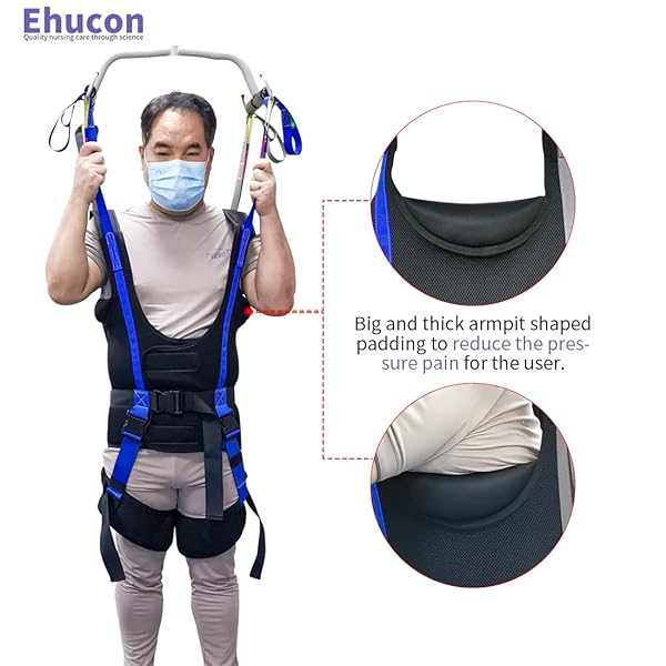 EHUCON PATIENT LIFT WALKING SLING, PELVIC PADDED 500LBS SAFETY LOADING WEIGHT,MEDICAL HOIST STANDING AIDS FOR AMBULATING SUPPORT TRAINING (EXTRA LARGE)