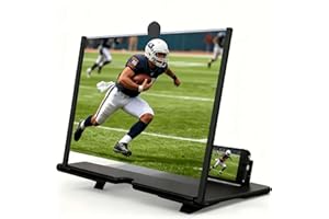 WEERSHUN 2026 New Screen Magnifier Version, 3D HD Mobile Phone Magnifier for Movies, Videos and Gaming, Foldable Holder Stand Compatible with All Phones (Black 12 inch)