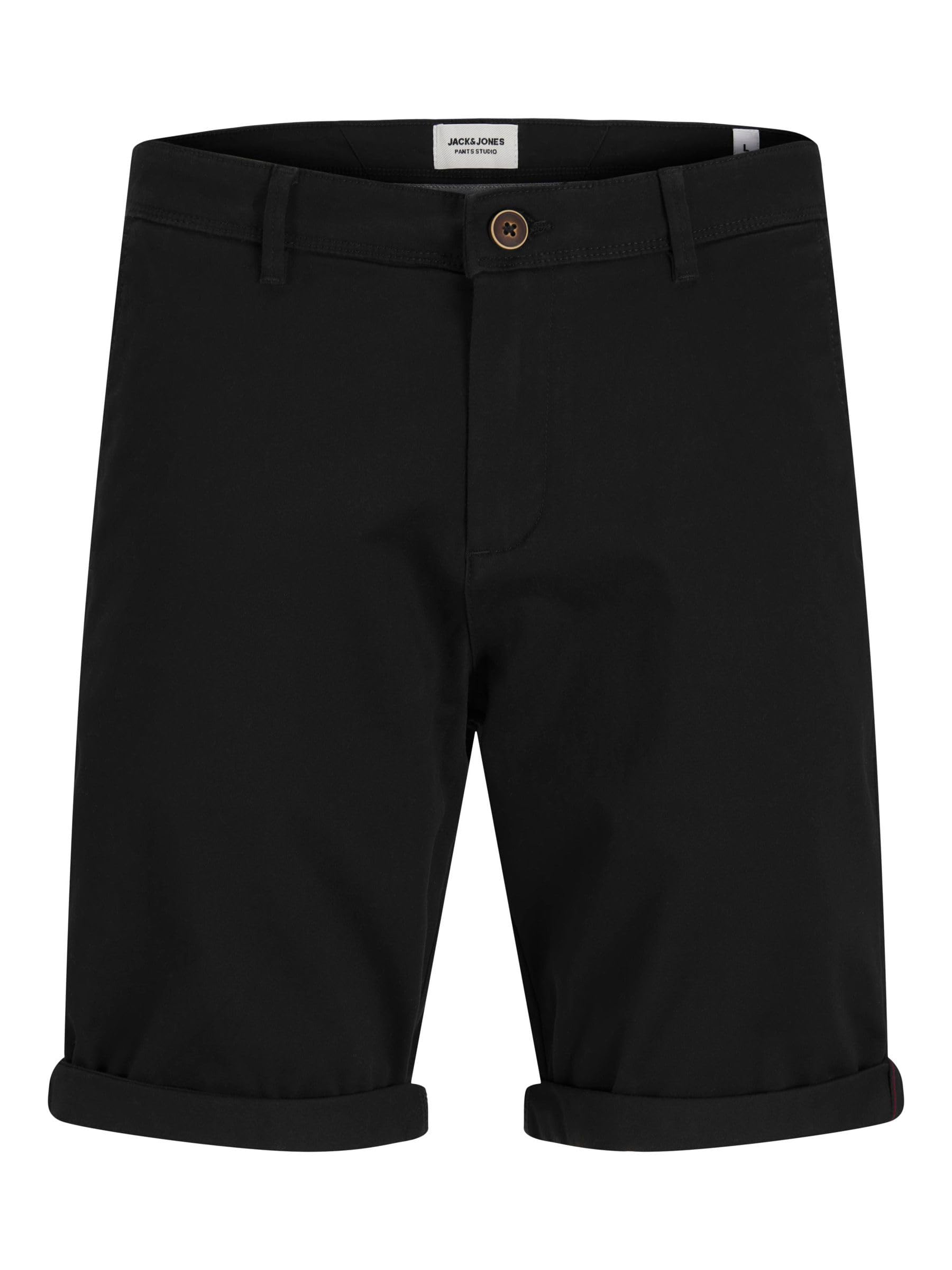 JACK & JONES Herren Chino Shorts Regular Fit 12165604,Schwarz,S