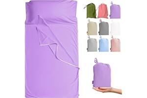 Cozysilk Brand - GANNAFEE Cotton Sleeping Bag Liner with Zipper - 100% Cotton Travel Sheet Sleep Sack Adult - Travel Sleeping Bag for Hotels Camping Hiking