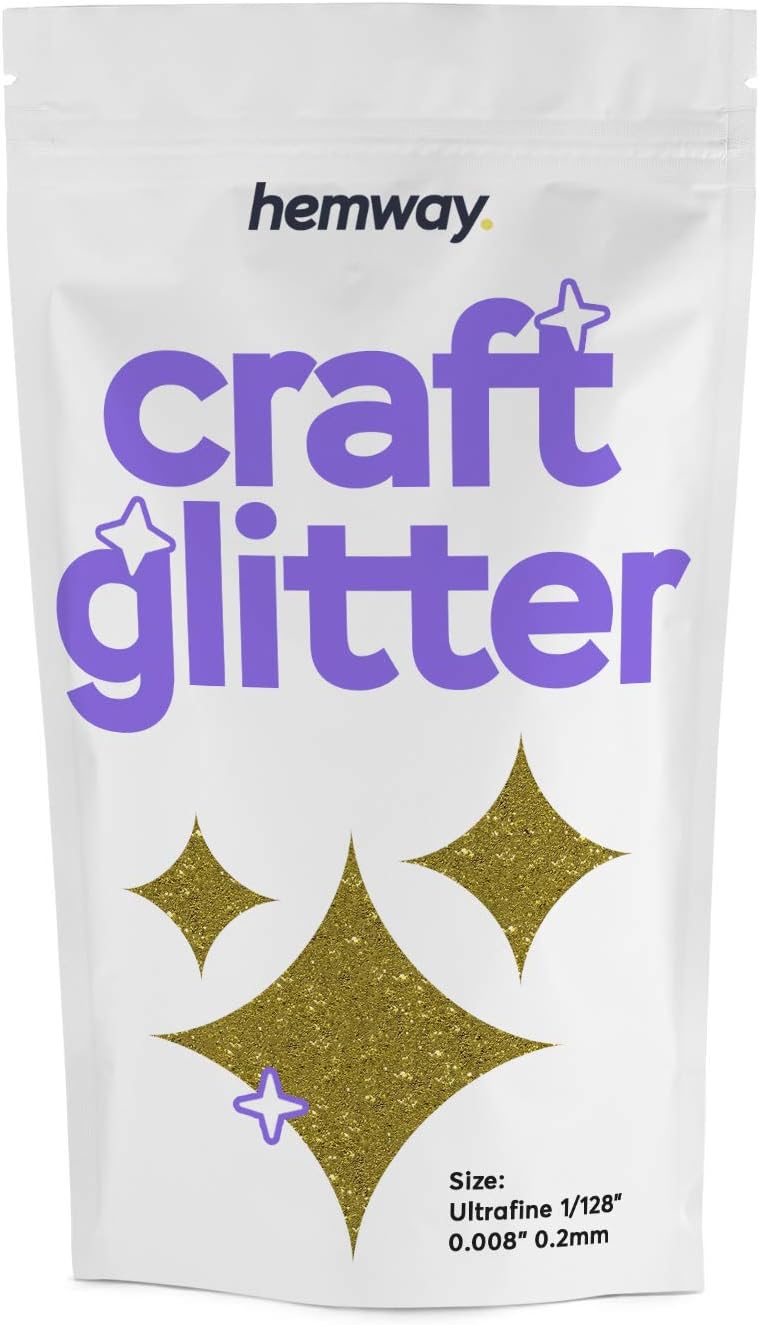 Hemway Craft Glitter Gold 100g Ultrafine Glitter for Crafts Resin, Cosmetic, Nail, Face, Body, Festival, Tumblers, Art