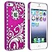 Pandamimi Deluxe Rose Pink Bling Diamond Rhinestone Aluminum Chrome Hard Case Cover for Apple iPhone 5 5G , Screen Protector