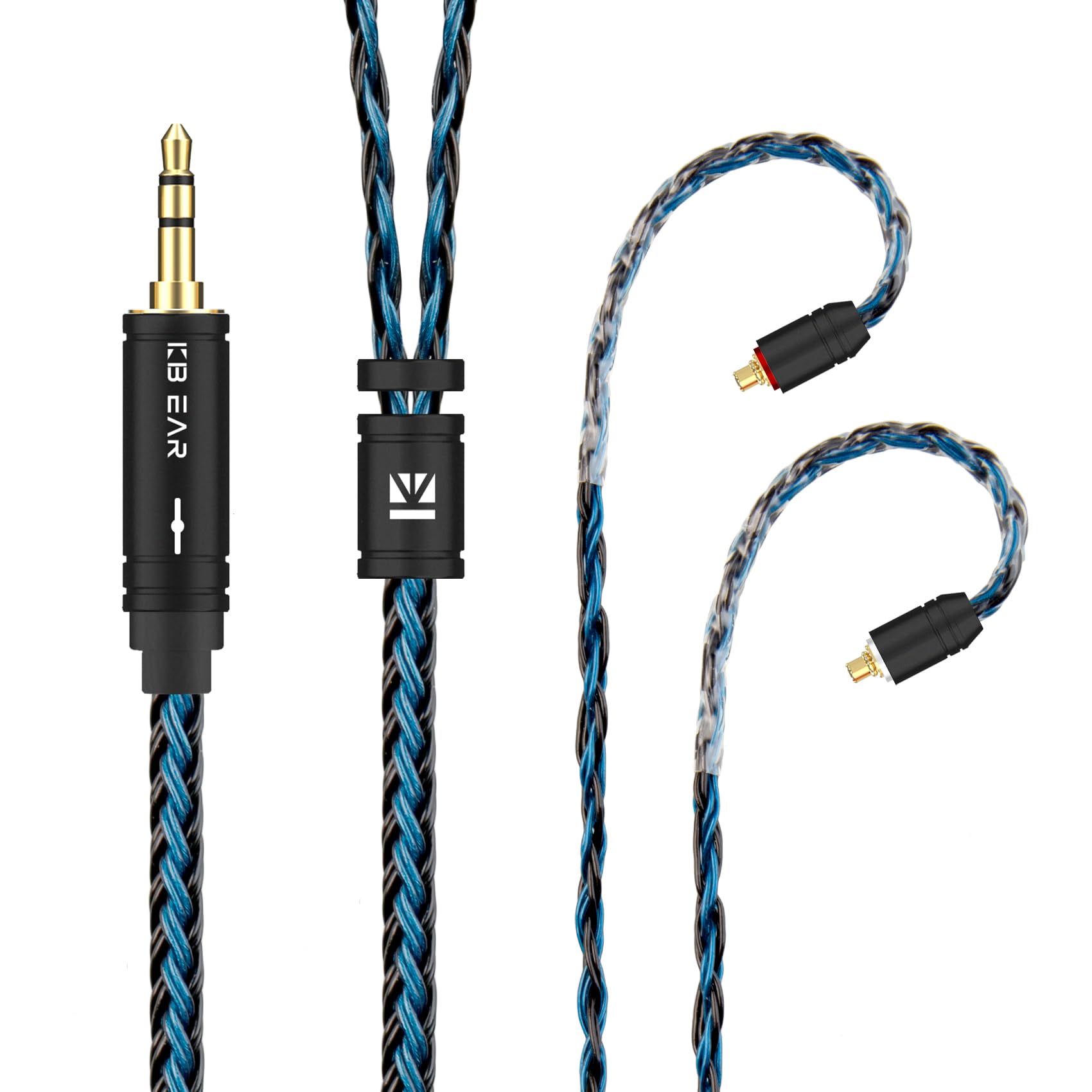 MMCX 2M Long Headphone Cable, KBEAR ST16 PLUS Earphone Cable Replacement Earphone Wire Cable,Improve Comfortable Wearing Replacement Cable for FILO FH3 FD3 (MMCX 3.5mm Audio Jack, Black-Blue)